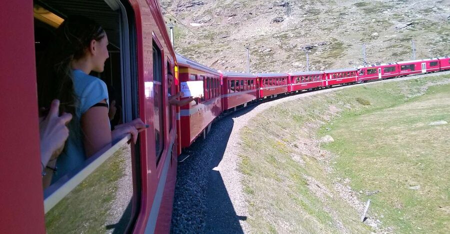 From Milan: Bernina Train, Swiss Alps & St. Moritz Day Trip - The Bernina Red Train: where the mountains really take over