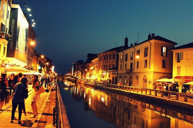 Milan by night private guided tour, by car - Navigli district and the canal stroll time, free and well placed