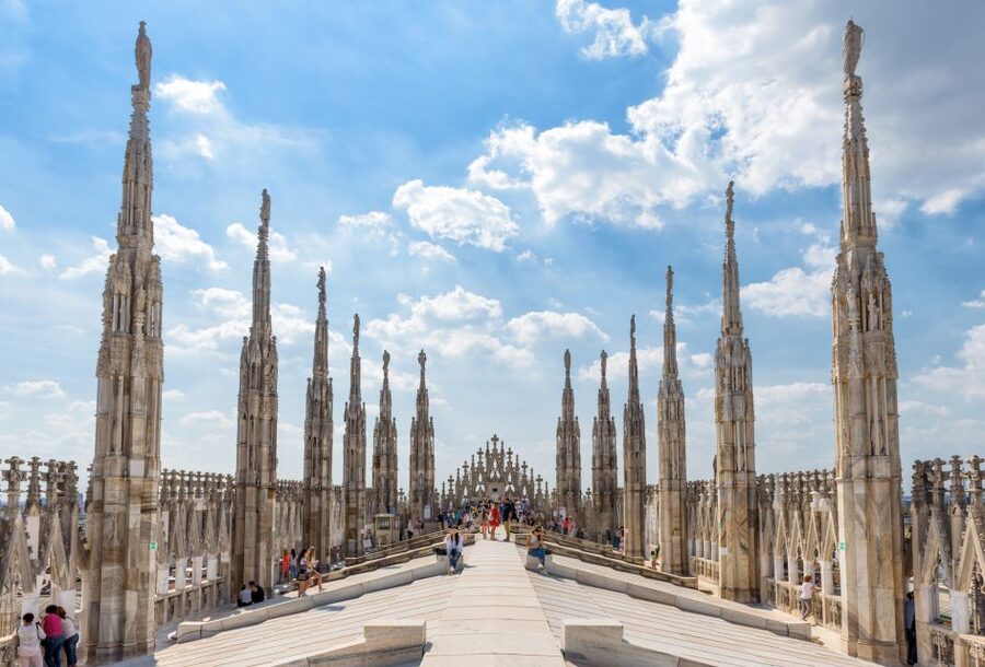 Milan: Highlights Guided Tour and Duomo Priority Access Tour - Duomo rooftop terraces, skyline views, and La Madonnina