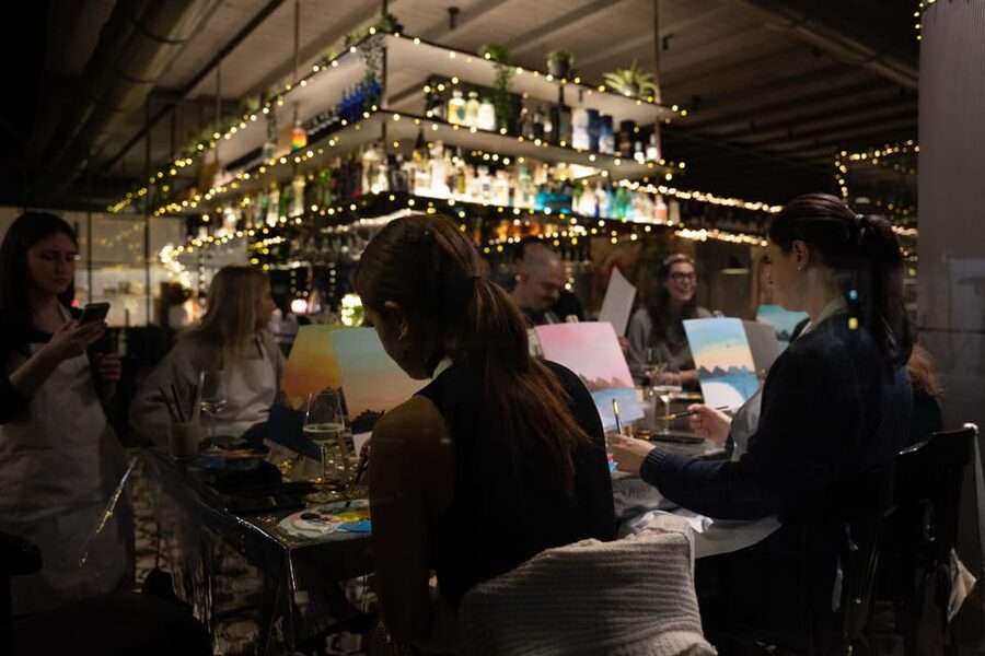 Milan: Paint 'n Sip Class - The real value: $74 for two hours of guided fun