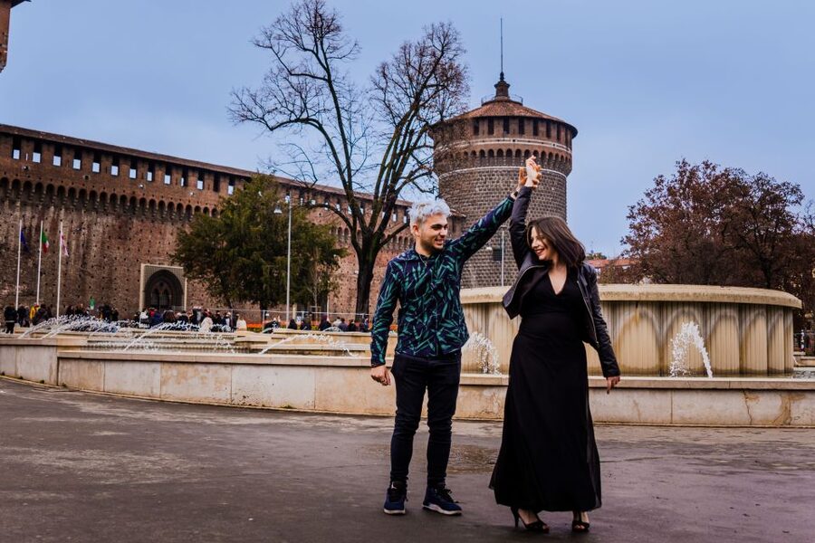 Milan: Professional Photoshoot Outside Sforza Castle - Finding your best angle with a pro’s guidance