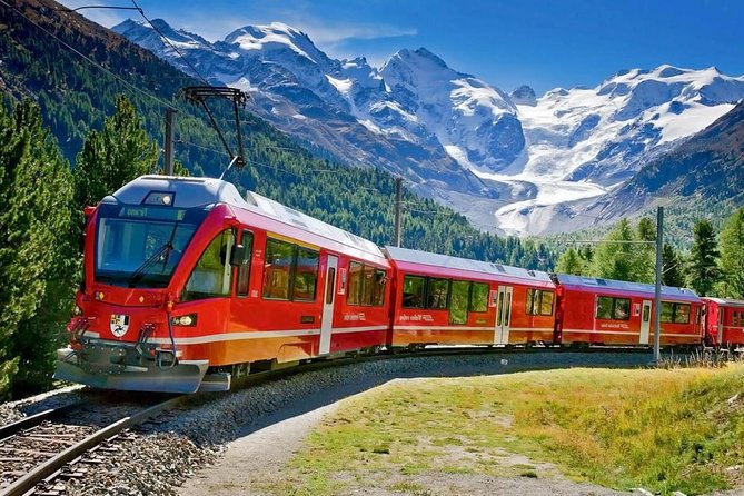 Private tour to Bernina train & Lake Como. Hotel pick-up - The Bernina train is the main event, for a reason